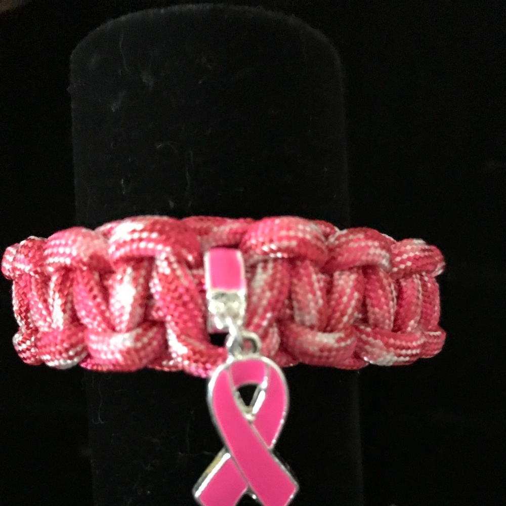 Handmade bracelets with awareness ribbons